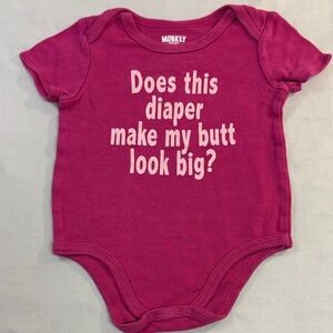 Monkey Bars - 24M Pink Baby Onesie with Fun Text